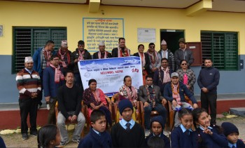 नेलम्बो नेपालद्वारा पाउँदुर आधारभूत विद्यालयलाई युरोगार्ड  हस्तान्तरण